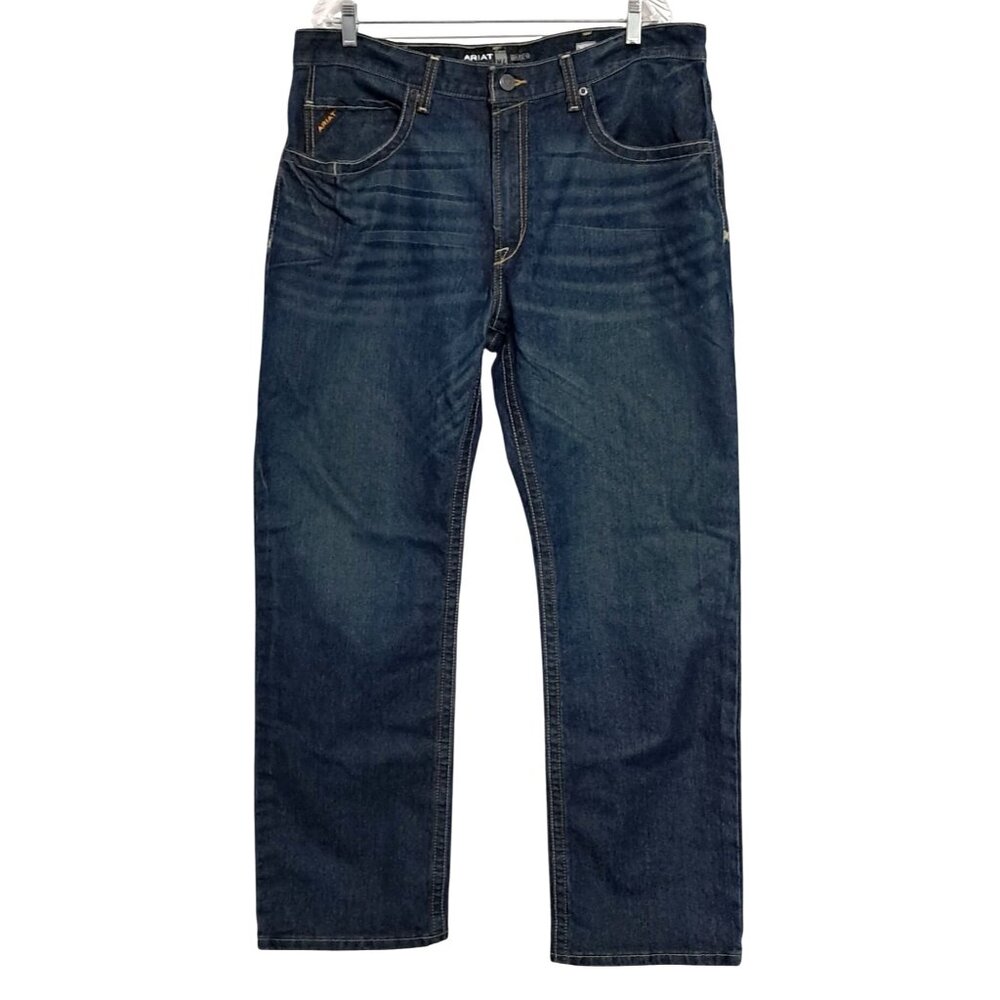 Ariat Rebar Jeans Mens 38 Relaxed Boot M4 Blue Denim - Picture 7 of 16